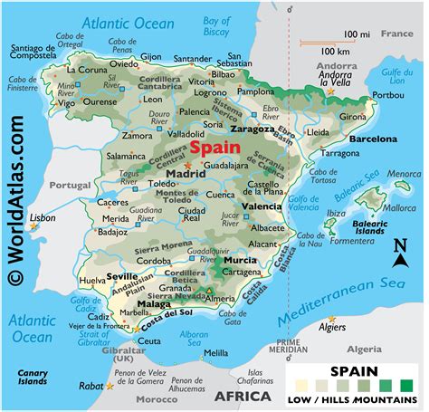 Printable Map Of Spain
